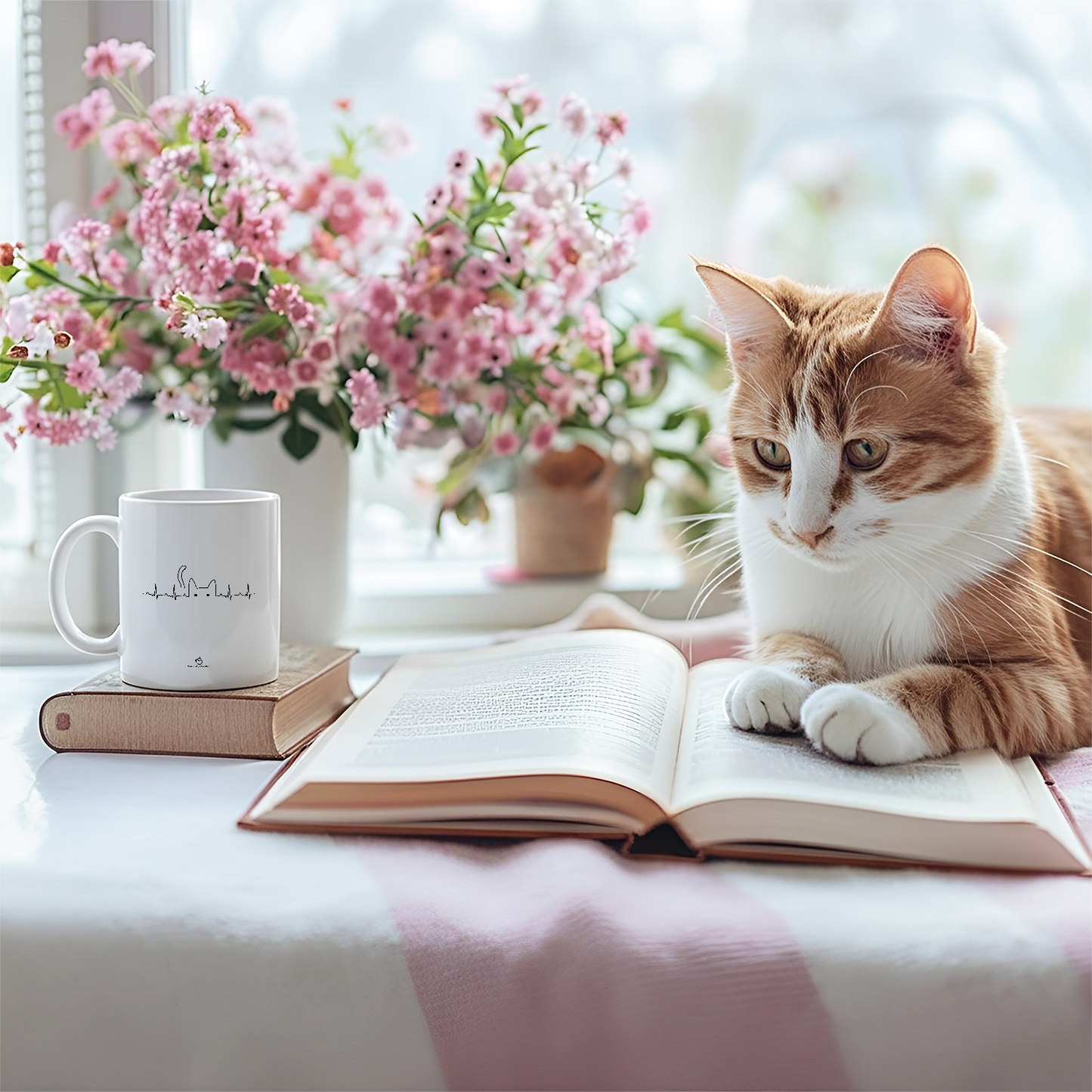 マグカップ 猫イラスト 猫 ハートビート｜猫好きにおすすめの面白い猫グッズ プレゼントにも最適