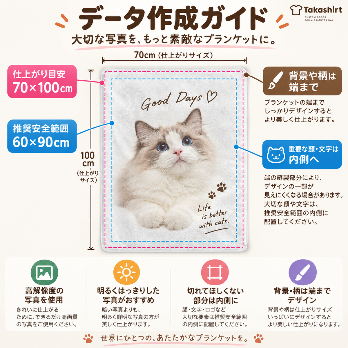 Black And White Cat Pattern 黒猫だらけに白猫が1匹 ブランケット ひざ掛け