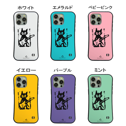 ケース ねこ 猫ギターロック スマホ ケース iPhone8, SE2, SE3 ~ ケースiPhone17シリーズ