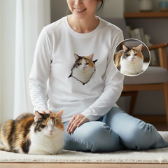 【写真入り】中から飛び出す うちの子Tシャツ｜ペット（猫/犬）オリジナル