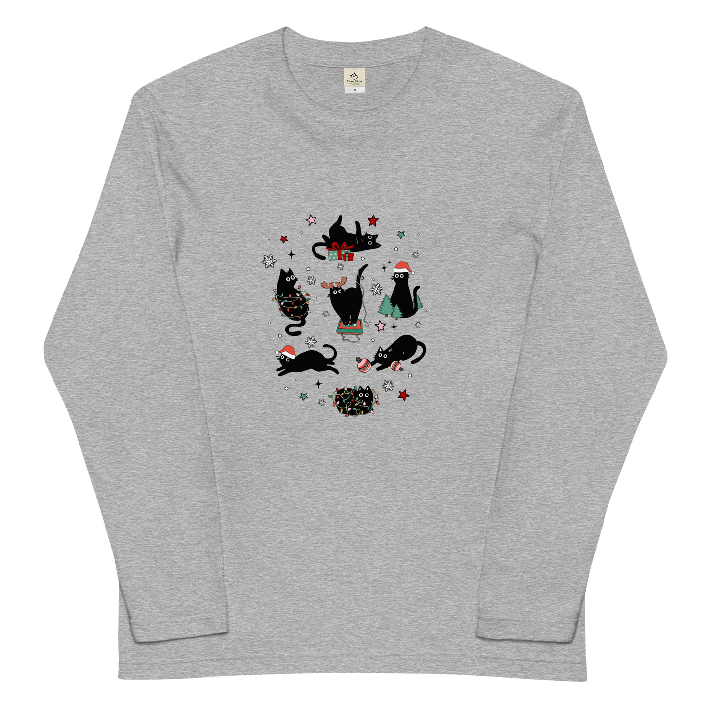 【クリスマス限定商品】猫 ロン t 猫 長袖 t シャツ ねこ 猫イラスト 猫クリスマス.