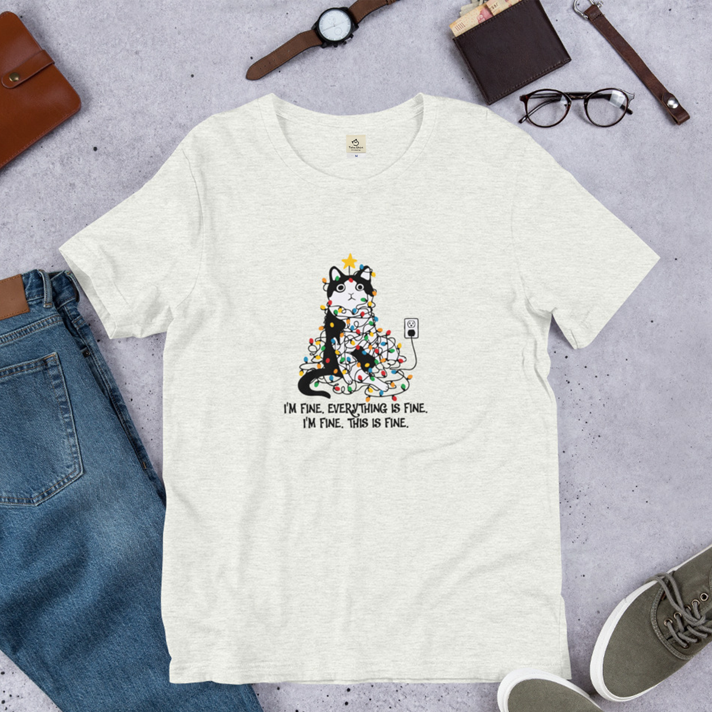 【クリスマス限定商品】猫tシャツ ねこ 猫イラスト 猫クリスマス.