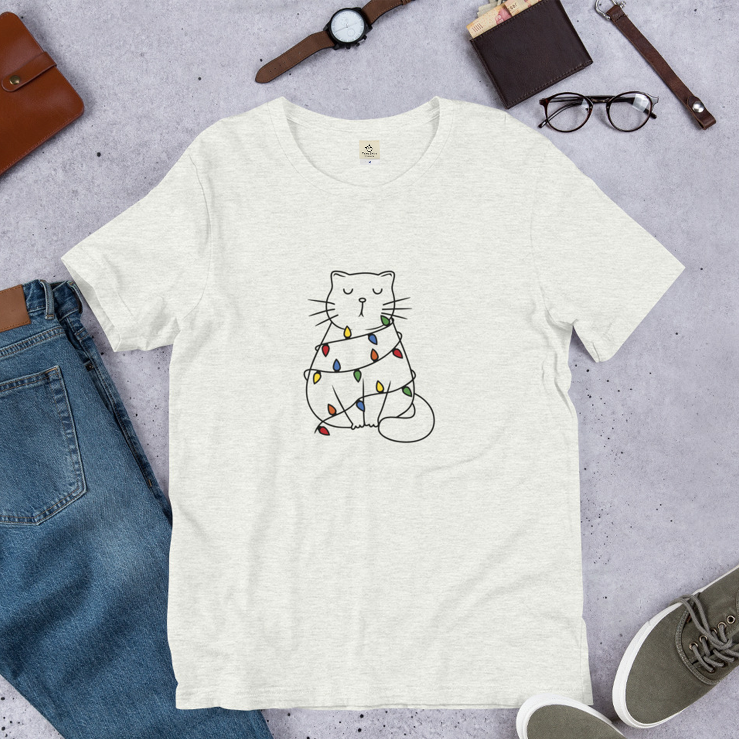 【クリスマス限定商品】猫tシャツ ねこ 猫イラスト 猫クリスマス.