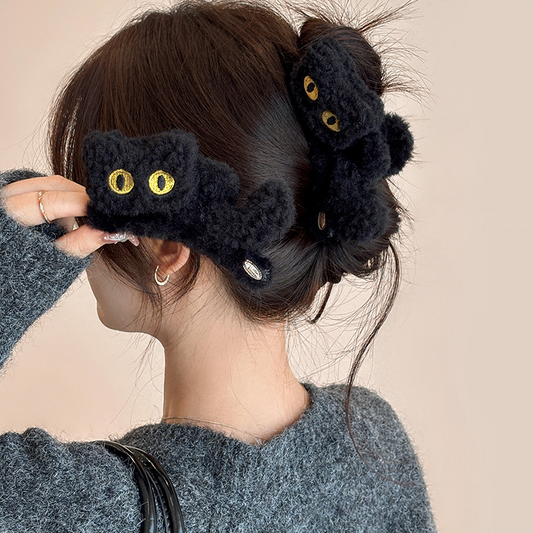 猫ヘアクリップ クリスマス猫爪とぎクリップ 猫 べっ甲 女の子 (割引クーポン対象外).