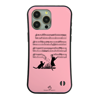 ケース ねこ 猫イラスト猫猫音符  スマホ ケース iPhone8, SE2, SE3 ~ ケースiPhone17シリーズ