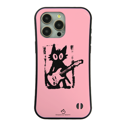 ケース ねこ 猫ギターロック スマホ ケース iPhone8, SE2, SE3 ~ ケースiPhone17シリーズ