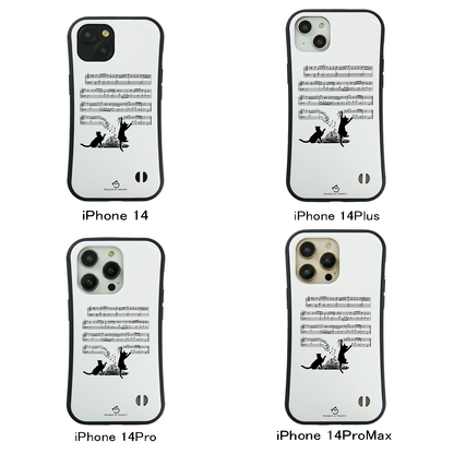 ケース ねこ 猫イラスト猫猫音符  スマホ ケース iPhone8, SE2, SE3 ~ ケースiPhone17シリーズ