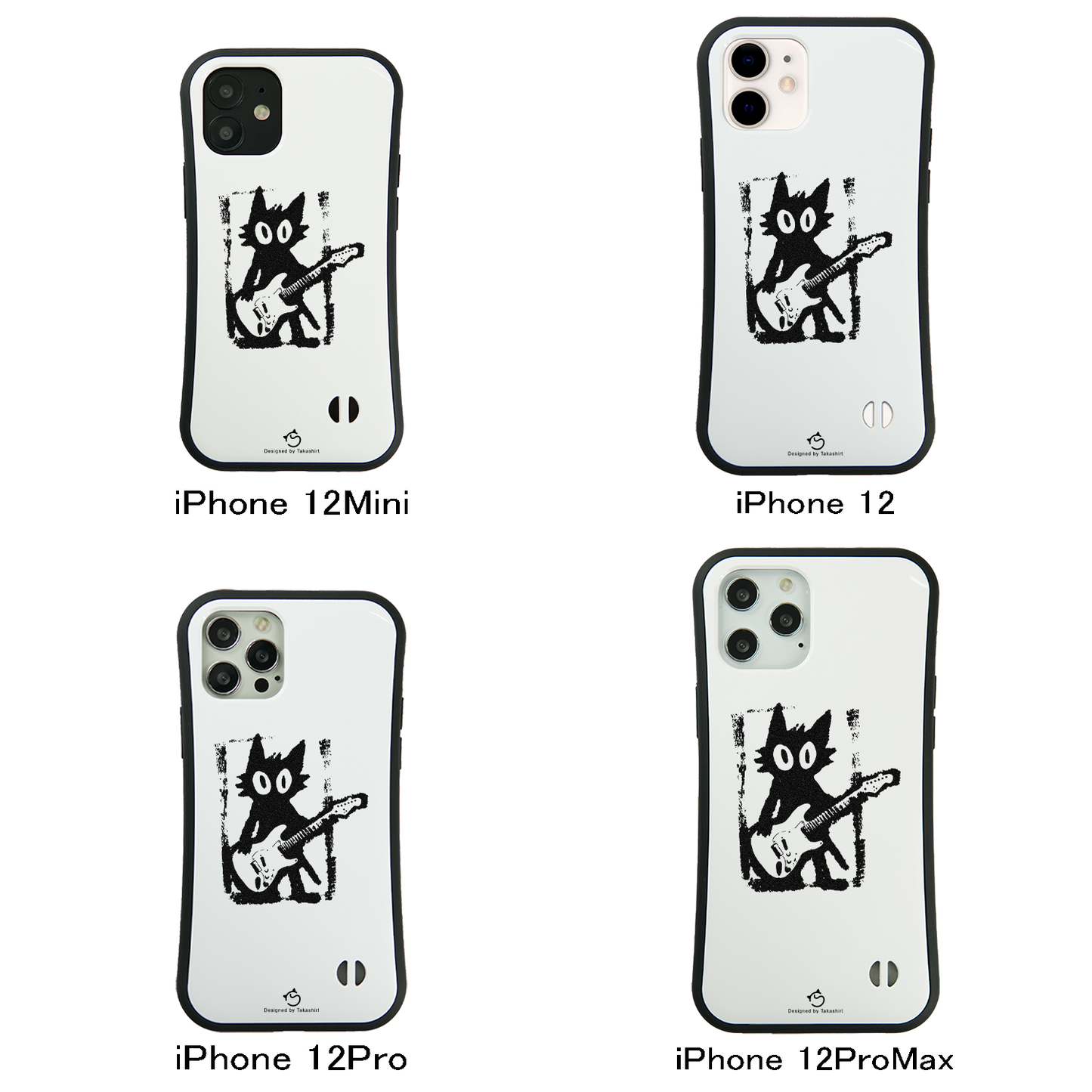 ケース ねこ 猫ギターロック スマホ ケース iPhone8, SE2, SE3 ~ ケースiPhone17シリーズ