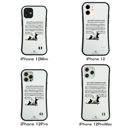 ケース ねこ 猫イラスト猫猫音符  スマホ ケース iPhone8, SE2, SE3 ~ ケースiPhone17シリーズ