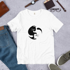 猫tシャツ ねこ 猫イラスト おもしろ tシャツ かわいい 陰陽サークル｜アダルト&キッズサイズ.