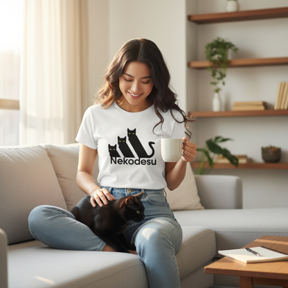 猫tシャツ ねこ 猫イラスト おもしろ tシャツ かわいい Nekodesu｜アダルト&キッズサイズ