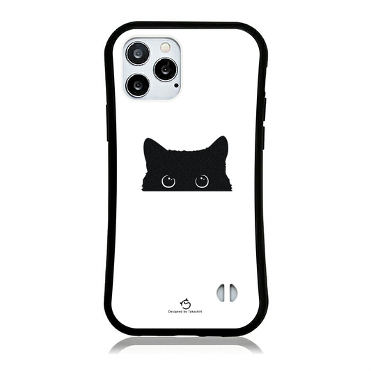 ケース ねこ 猫イラスト  可愛い黒い猫 スマホ ケース iPhone8, SE2, SE3 ~ ケース iPhone16セリア.