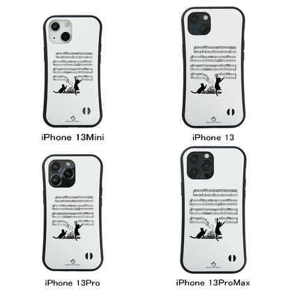 ケース ねこ 猫イラスト猫猫音符  スマホ ケース iPhone8, SE2, SE3 ~ ケースiPhone17シリーズ