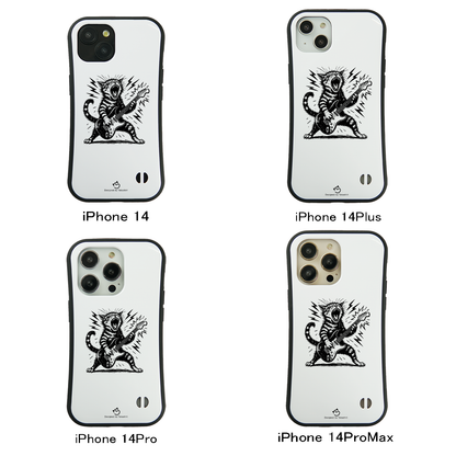ケース ねこ 猫イラストロック猫ギター スマホ ケース iPhone8, SE2, SE3 ~ ケースiPhone17シリーズ