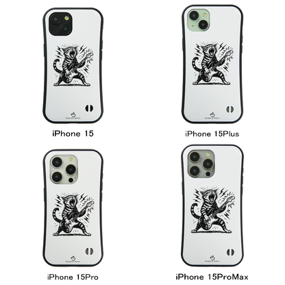 ケース ねこ 猫イラストロック猫ギター スマホ ケース iPhone8, SE2, SE3 ~ ケースiPhone17シリーズ