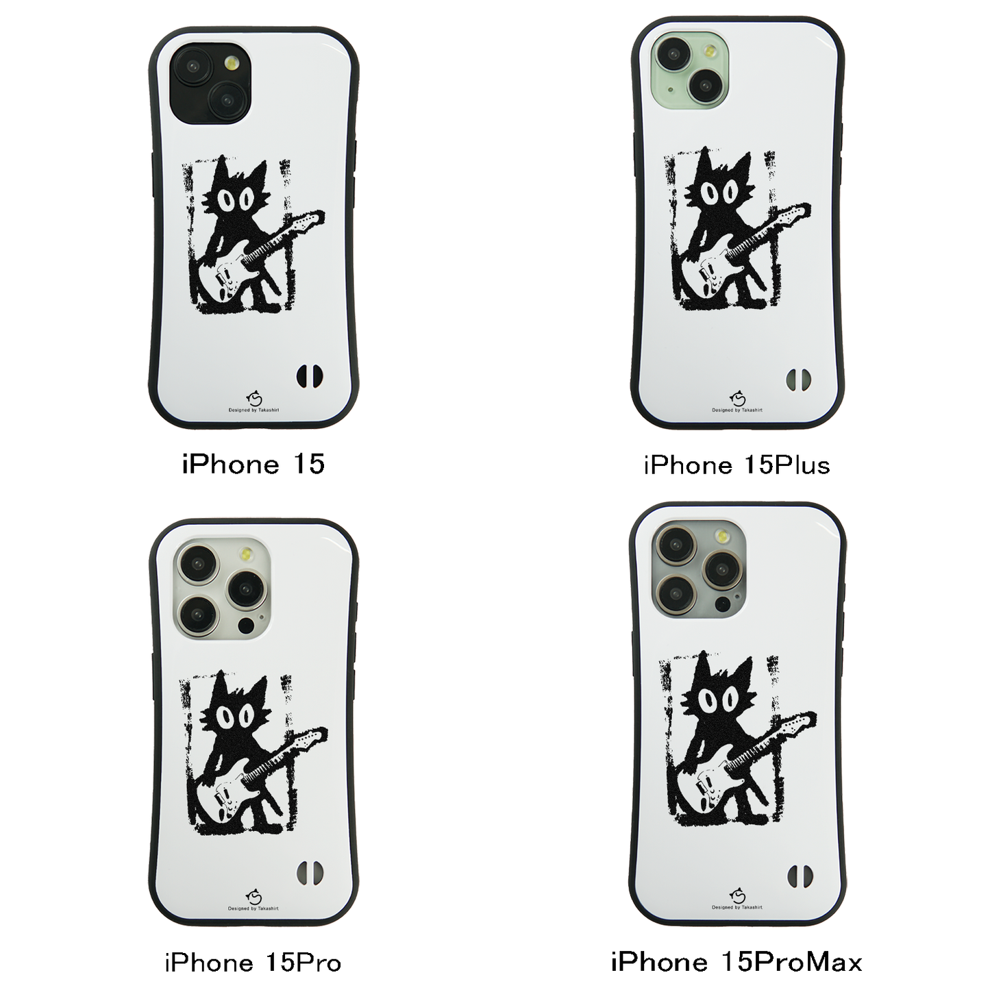 ケース ねこ 猫ギターロック スマホ ケース iPhone8, SE2, SE3 ~ ケースiPhone17シリーズ