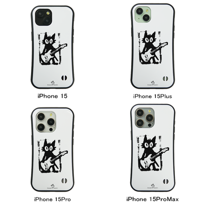 ケース ねこ 猫ギターロック スマホ ケース iPhone8, SE2, SE3 ~ ケースiPhone17シリーズ