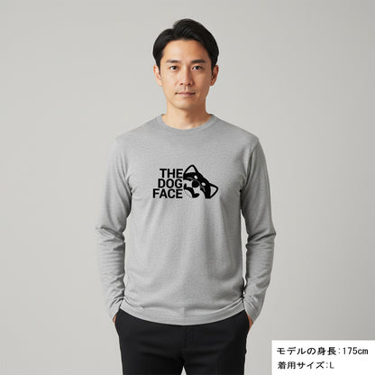 犬 ロン t 犬 長袖 t シャツ いぬ  犬イラスト 柴犬 THE DOG FACE