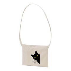 猫イラスト　レギュラー キャンバス サコッシュ.