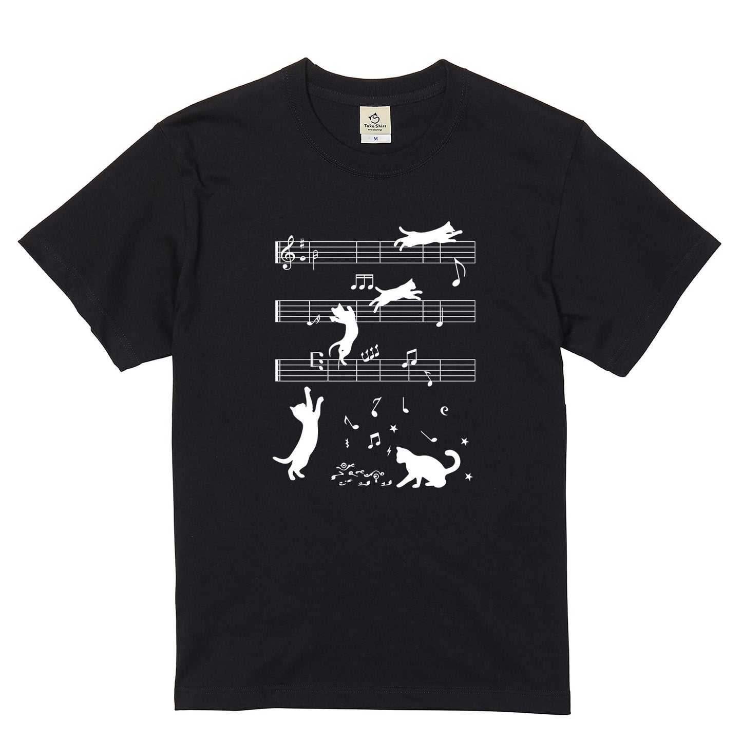 猫ミュージックノート Tシャツ | 音楽家 ギフト