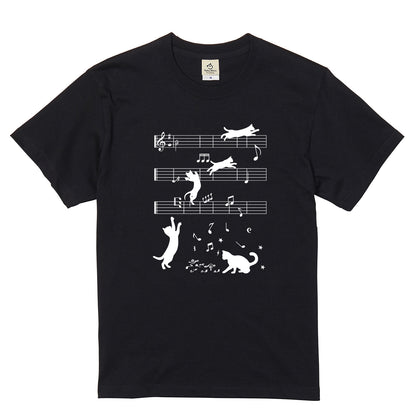 猫ミュージックノート Tシャツ | 音楽家 ギフト