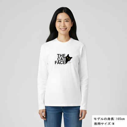 猫 ロン t 猫 長袖 t シャツ ねこ 猫イラスト THE CAT FACE2