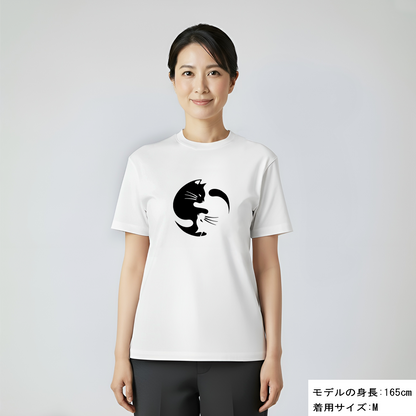 猫tシャツ ねこ 猫イラスト おもしろ tシャツ かわいい 陰陽サークル｜アダルト&キッズサイズ
