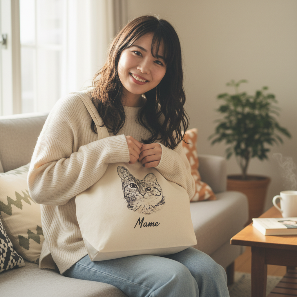 写真入り名入れトートバッグ｜うちの子ギフト