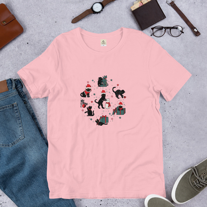 【クリスマス限定商品】猫tシャツ ねこ 猫イラスト 猫クリスマス.