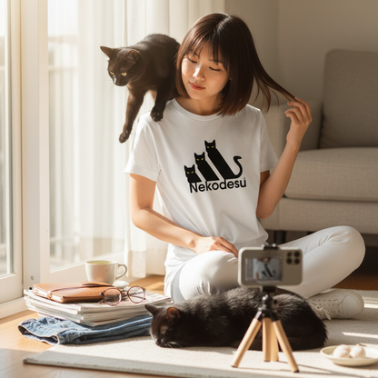 猫tシャツ ねこ 猫イラスト おもしろ tシャツ かわいい Nekodesu｜アダルト&キッズサイズ