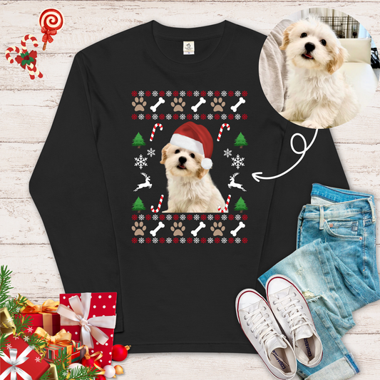 【クリスマス限定商品】【写真入れ】うちの子 オリジナル クリスマス プレゼント ペット猫 犬 写真カスタマイズ.