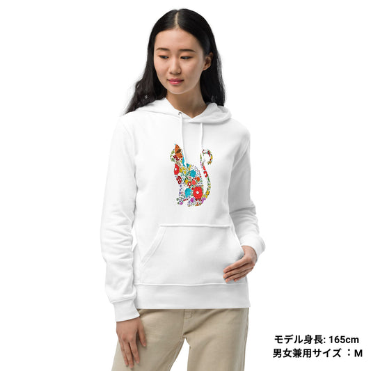 猫 パーカー ねこ かわいい 猫イラスト FLOWER CAT|アダルト&キッズサイズ.