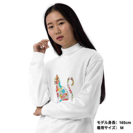 猫 トレーナー ねこ かわいい 猫イラストFLOWER CAT.