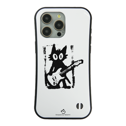 ケース ねこ 猫ギターロック スマホ ケース iPhone8, SE2, SE3 ~ ケースiPhone17シリーズ