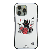 ケース ねこ 猫イラストロック猫 ドラム スマホ ケース iPhone8, SE2, SE3 ~ ケースiPhone17シリーズ