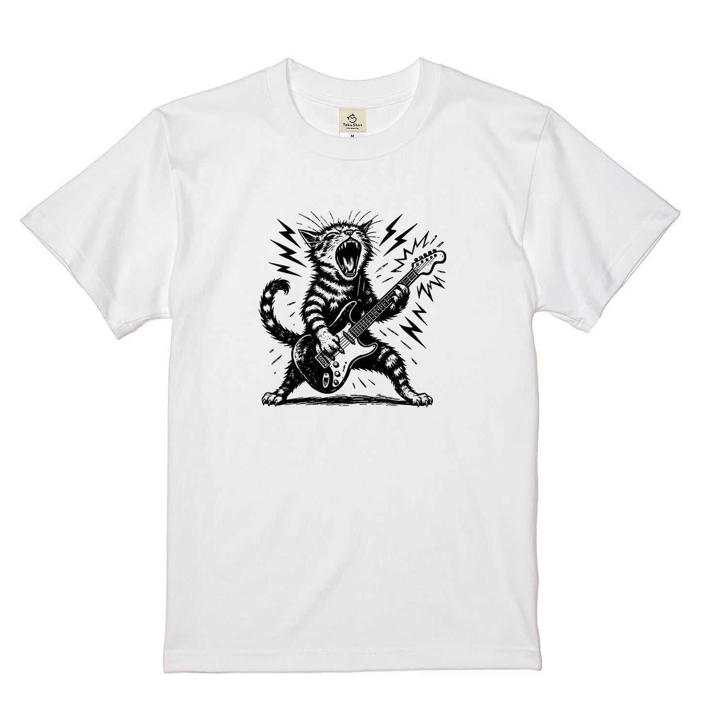 ロック猫ギター Tシャツ | 音楽好きに人気