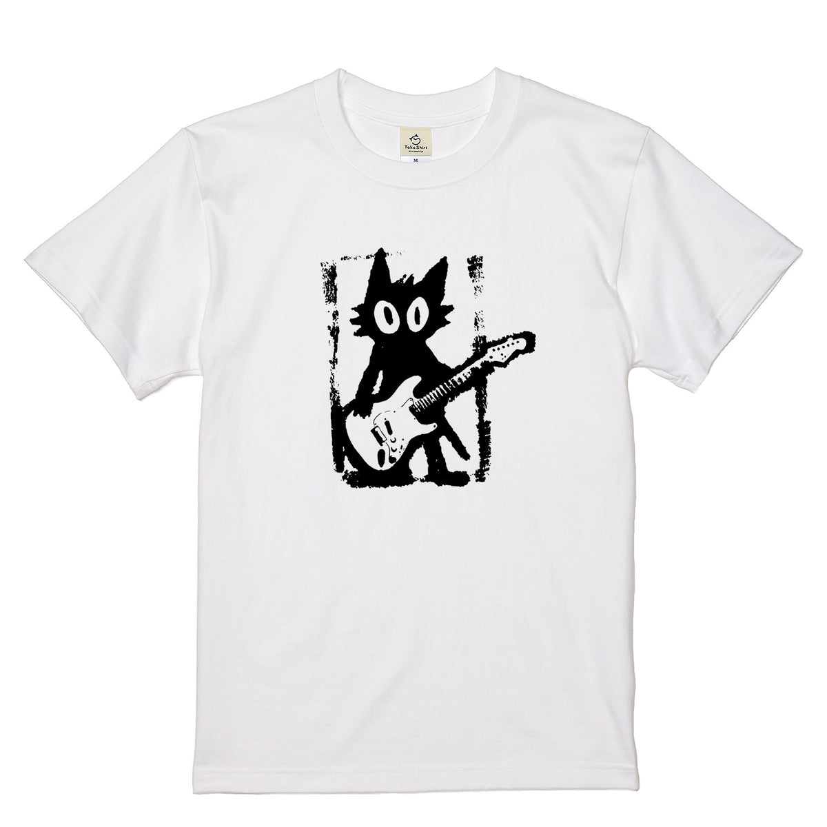 猫ギターロック Tシャツ | 音楽好きに人気