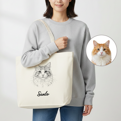 名入れ＆写真入れ｜うちの子オリジナル トートバッグ｜ペット（猫/犬）ギフト・誕生日/クリスマス/母の日対応