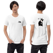 猫tシャツ ねこ 猫イラスト The Cat Face & ハチワレ猫 ん？| フロント&バックプリント｜アダルト&キッズサイズ