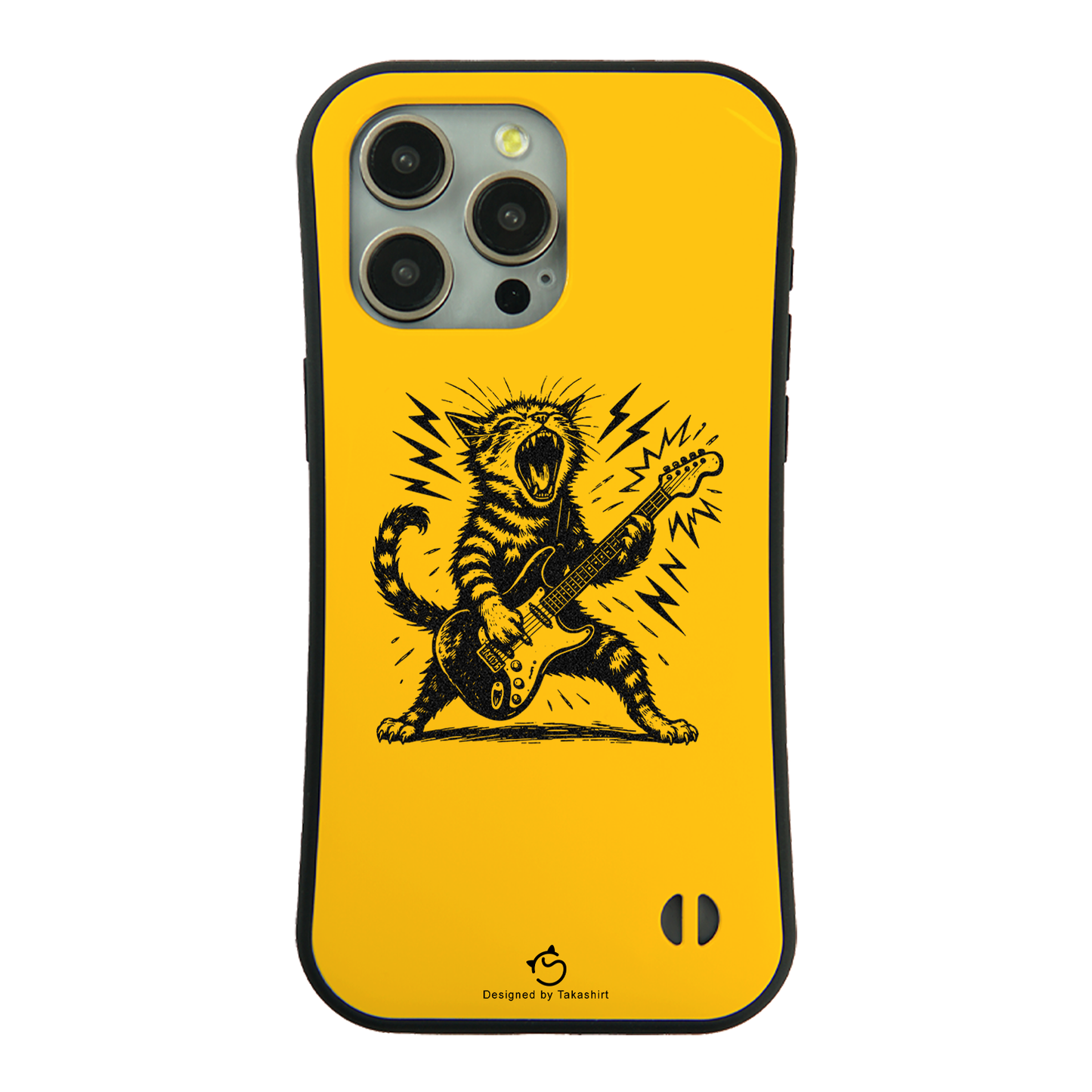 ケース ねこ 猫イラストロック猫ギター スマホ ケース iPhone8, SE2, SE3 ~ ケースiPhone17シリーズ