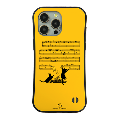 ケース ねこ 猫イラスト猫猫音符  スマホ ケース iPhone8, SE2, SE3 ~ ケースiPhone17シリーズ