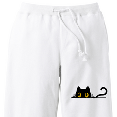 猫 スウェット パンツ ねこ かわいい 猫イラスト ハチワレ猫 ？.