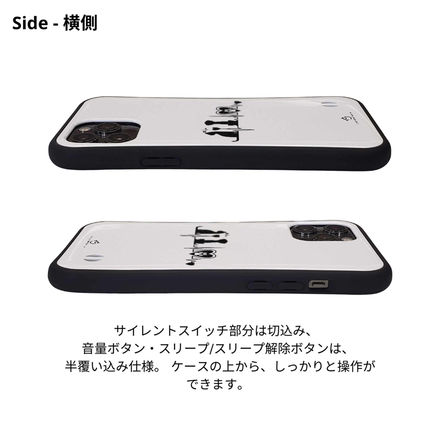 ケース ねこ 猫イラストロック猫と犬 ハートビートスマホ ケース iPhone8, SE2, SE3 ~ ケースiPhone17シリーズ