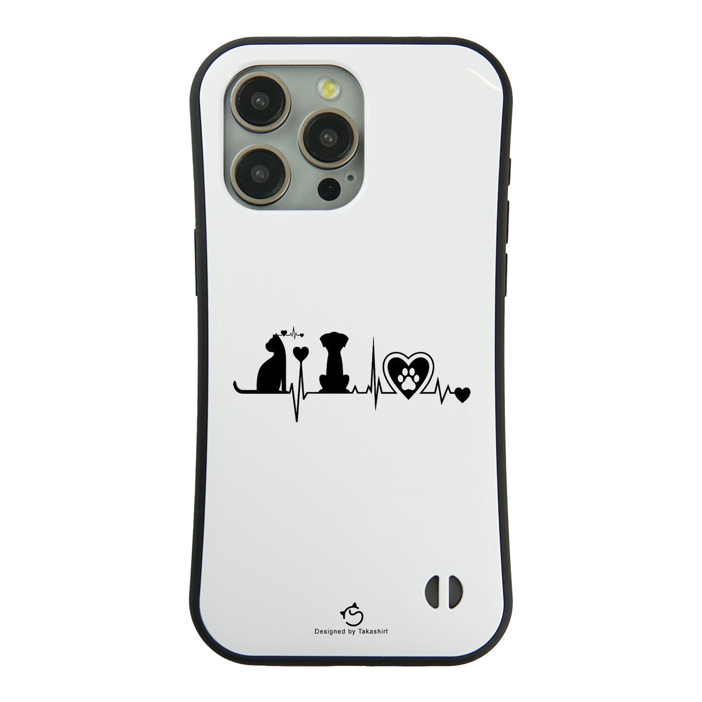 ケース ねこ 猫イラストロック猫と犬 ハートビートスマホ ケース iPhone8, SE2, SE3 ~ ケースiPhone17シリーズ