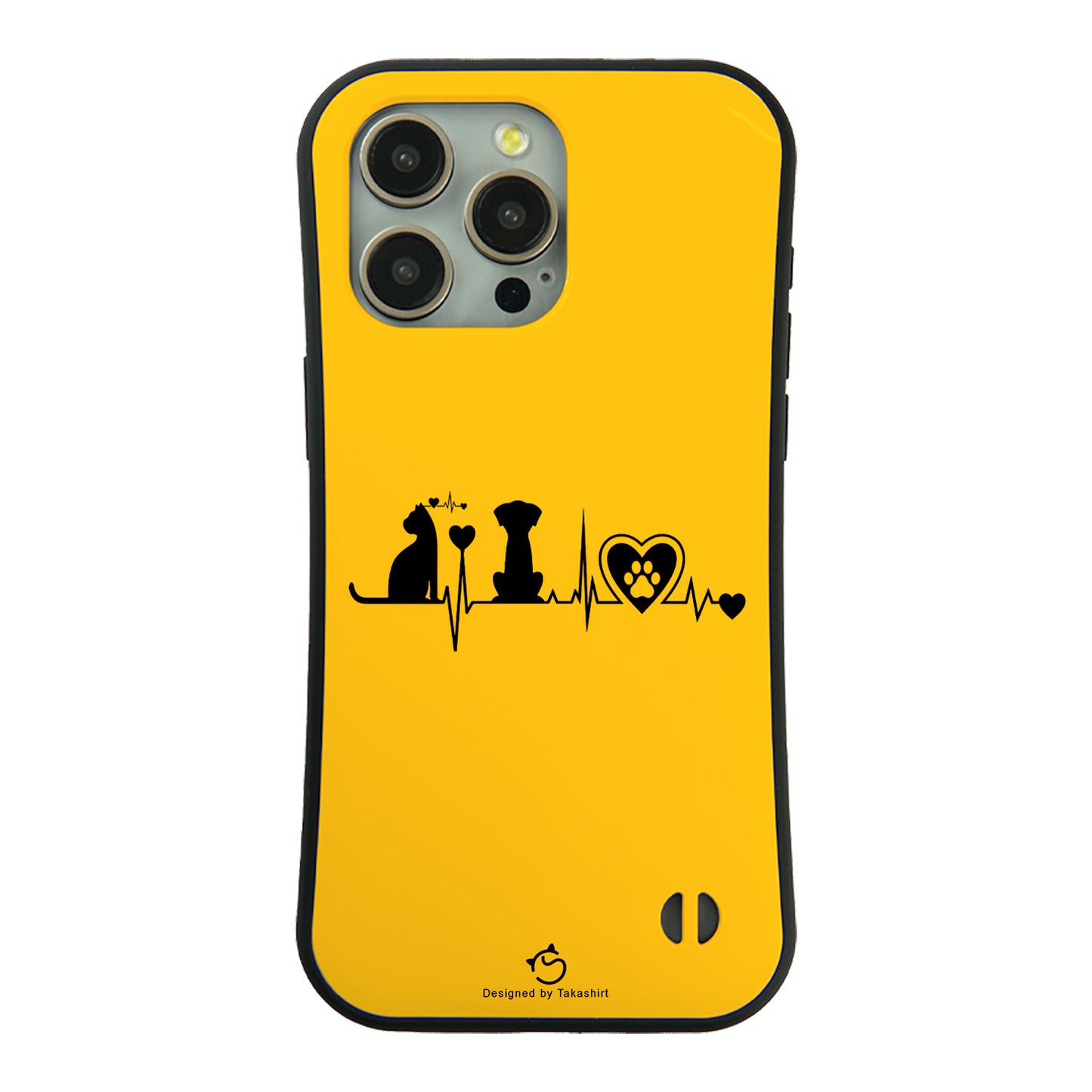 ケース ねこ 猫イラストロック猫と犬 ハートビートスマホ ケース iPhone8, SE2, SE3 ~ ケースiPhone17シリーズ