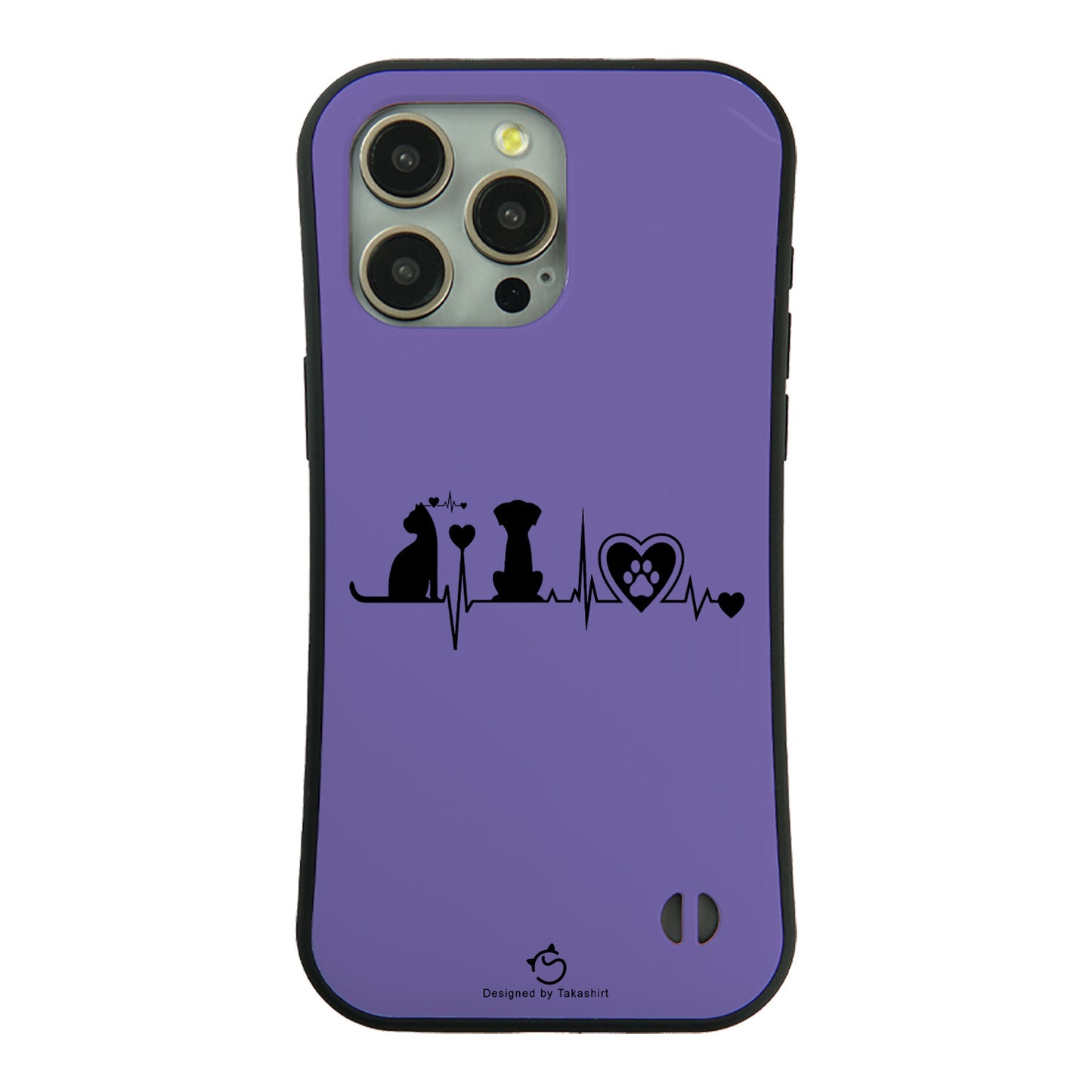 ケース ねこ 猫イラストロック猫と犬 ハートビートスマホ ケース iPhone8, SE2, SE3 ~ ケースiPhone17シリーズ