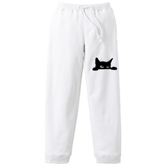 猫 スウェット パンツ ねこ かわいい 猫イラスト 可愛い黒い猫 2.