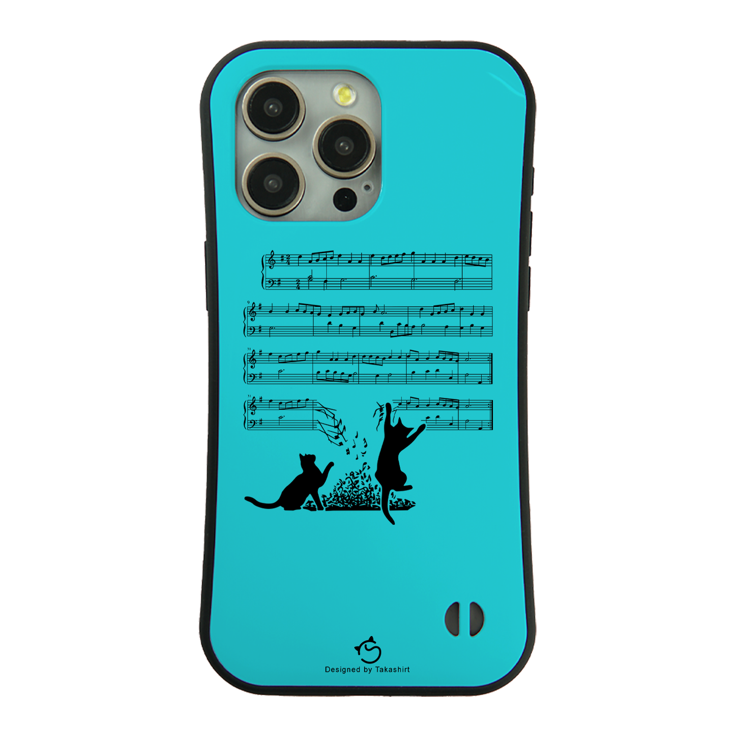 ケース ねこ 猫イラスト猫猫音符  スマホ ケース iPhone8, SE2, SE3 ~ ケースiPhone17シリーズ