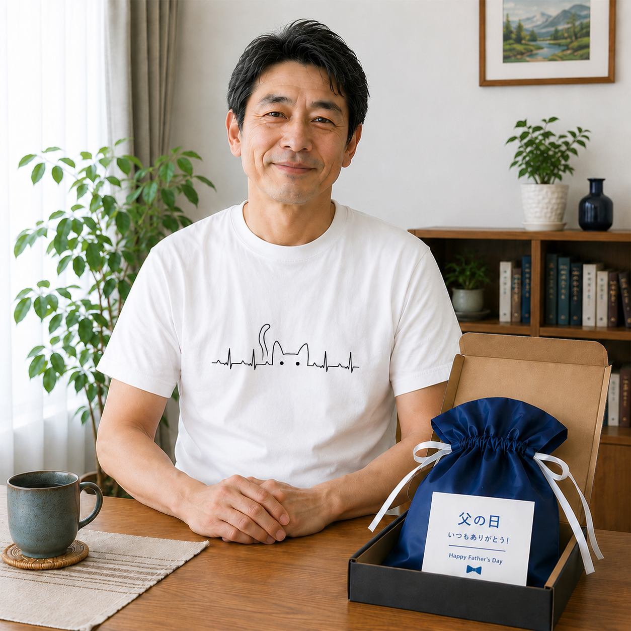 ハートビート 猫Tシャツ ｜かわいい猫デザイン