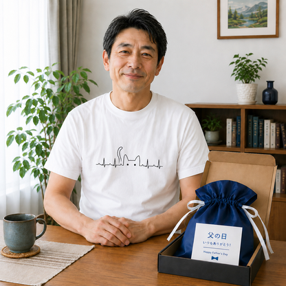 ハートビート 猫Tシャツ ｜かわいい猫デザイン